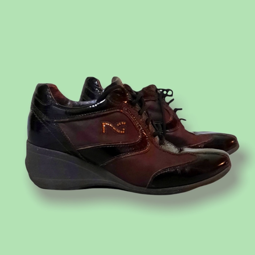 Brown sneakers shoes
